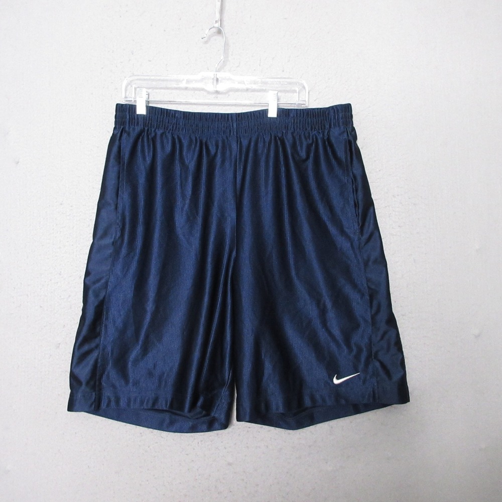 Vintage Nike Basketball Shorts XL Blue Swoosh Streetwear Drawstring Y2K 90s